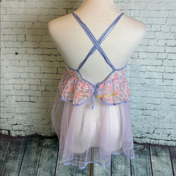 Victoria's Secret NWT Tulle Babydoll Nighty & Thong Set Sz L Romantic Coquette - Picture 12 of 16